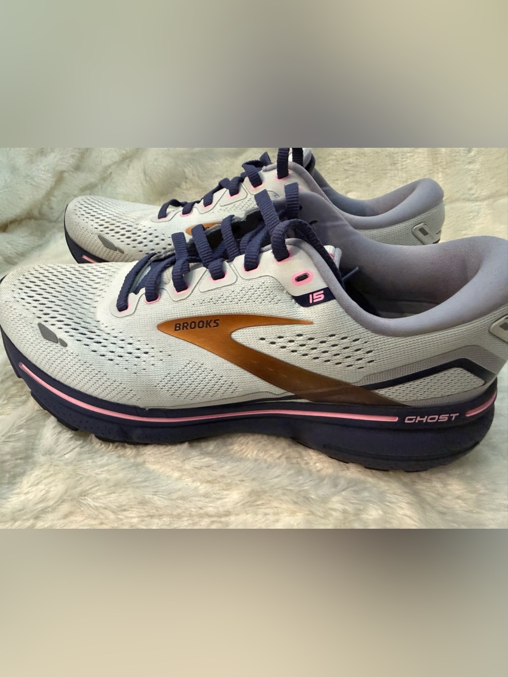 Brooks Ghost 15 Running Shoes Women's Size 8.5 Wide (D)Spa Blue/Neon Pink/Copper